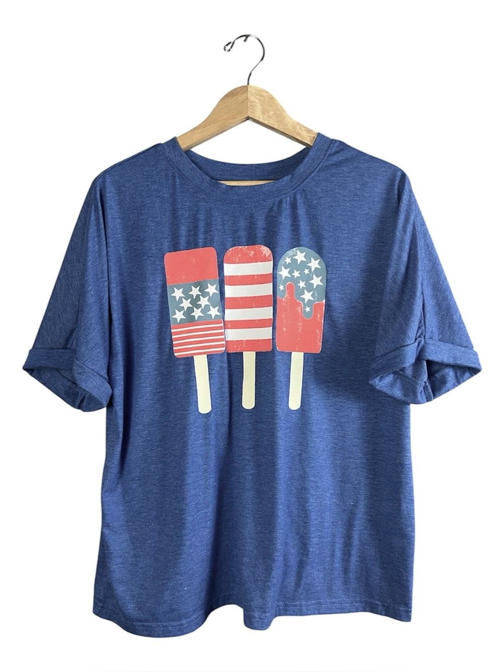 Popsicle Patriotic Flag T shirt July 4th Size M-L
